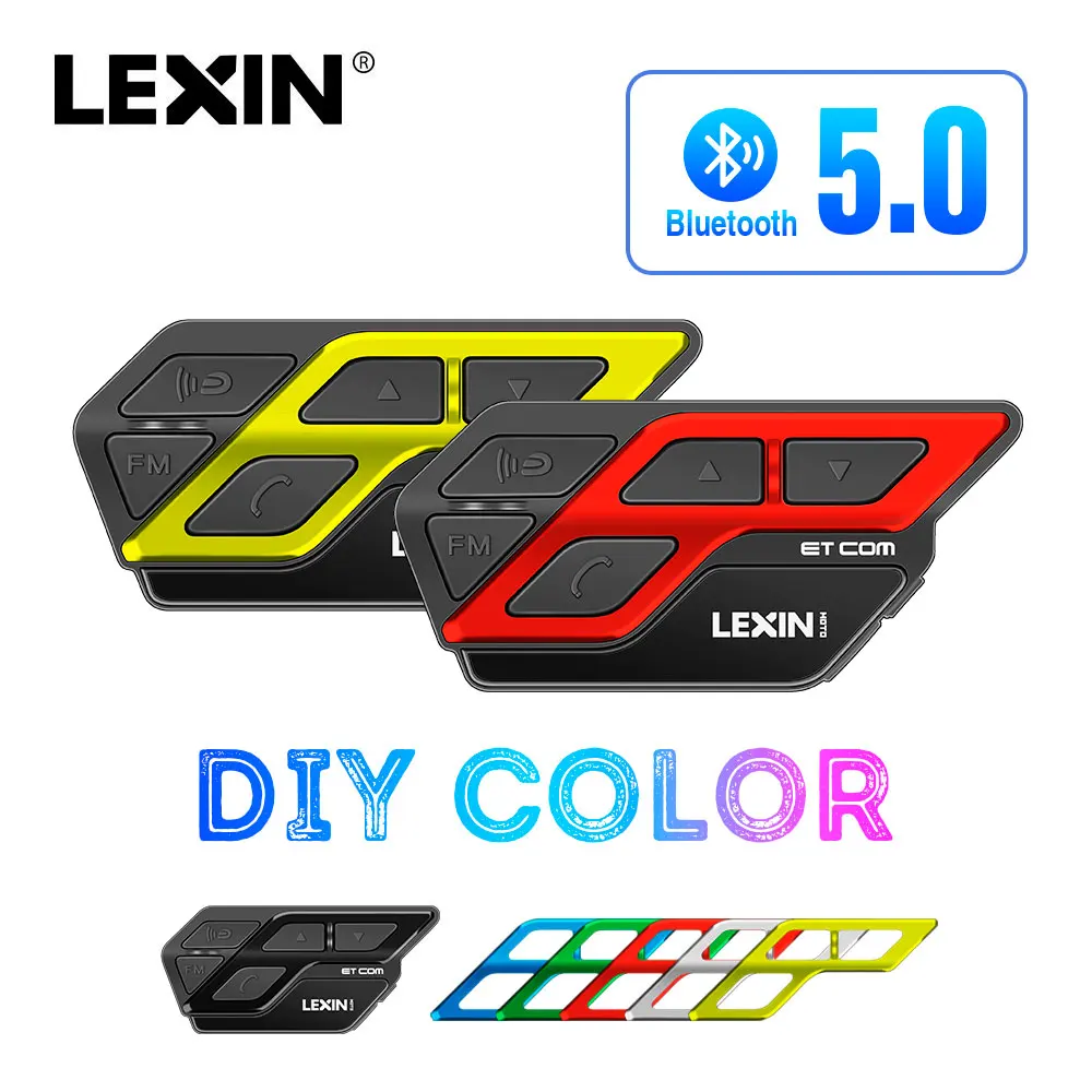Новинка 2020 гарнитура LEXIN для шлема ET COM Bluetooth батарея 800 мач встроенный FM