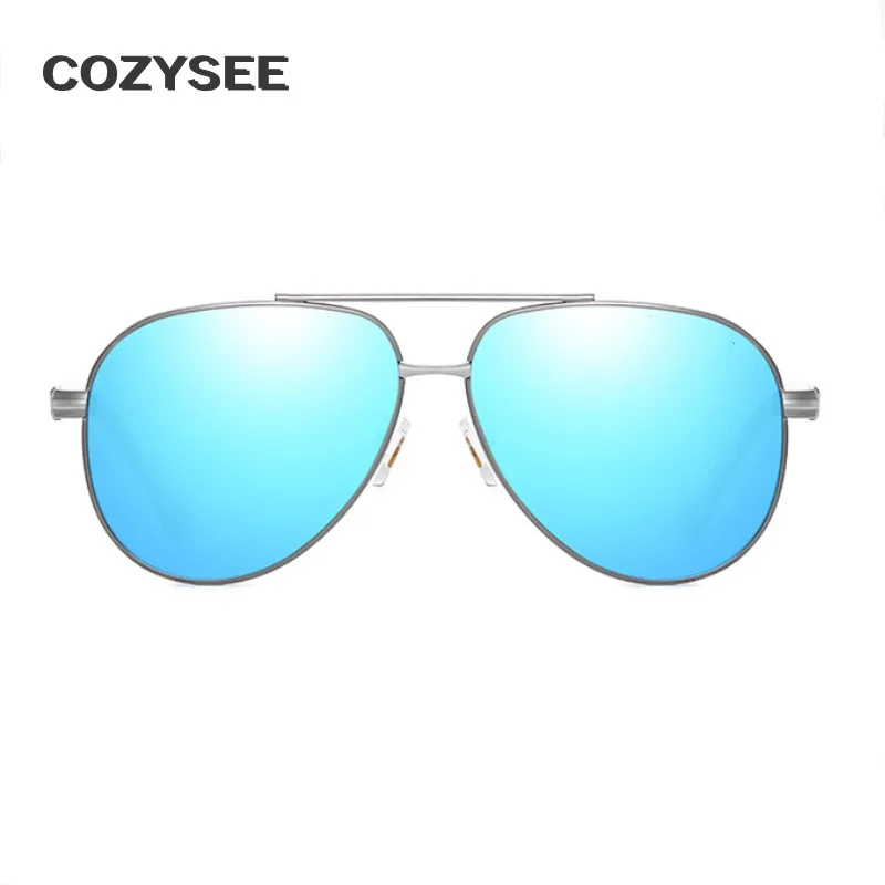 BLUE Мужские поляризационные солнцезащитные очки унисекс UV400 для вождения, стильные поляризованные солнцезащитные очки, мужские очки - Цвет линз: BLUE