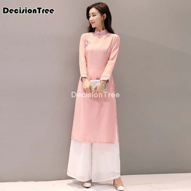 2021 ao dai Ципао в народном стиле вьетнамский шифон aodai изящный элегантный женский