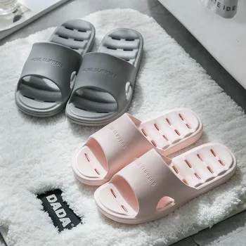 

Men Women Summer Cool Slipper Indoor Family Non-slip Shower Room Water Leakage Lovers Slipper Soild Color Beach Shoes