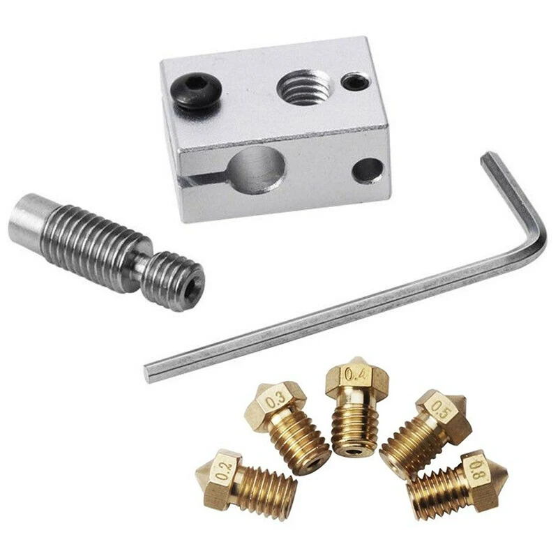 

Copper Nozzles Heating block For 3D Printer Reprap V6 Parts Accessories PT100 Useful Practical