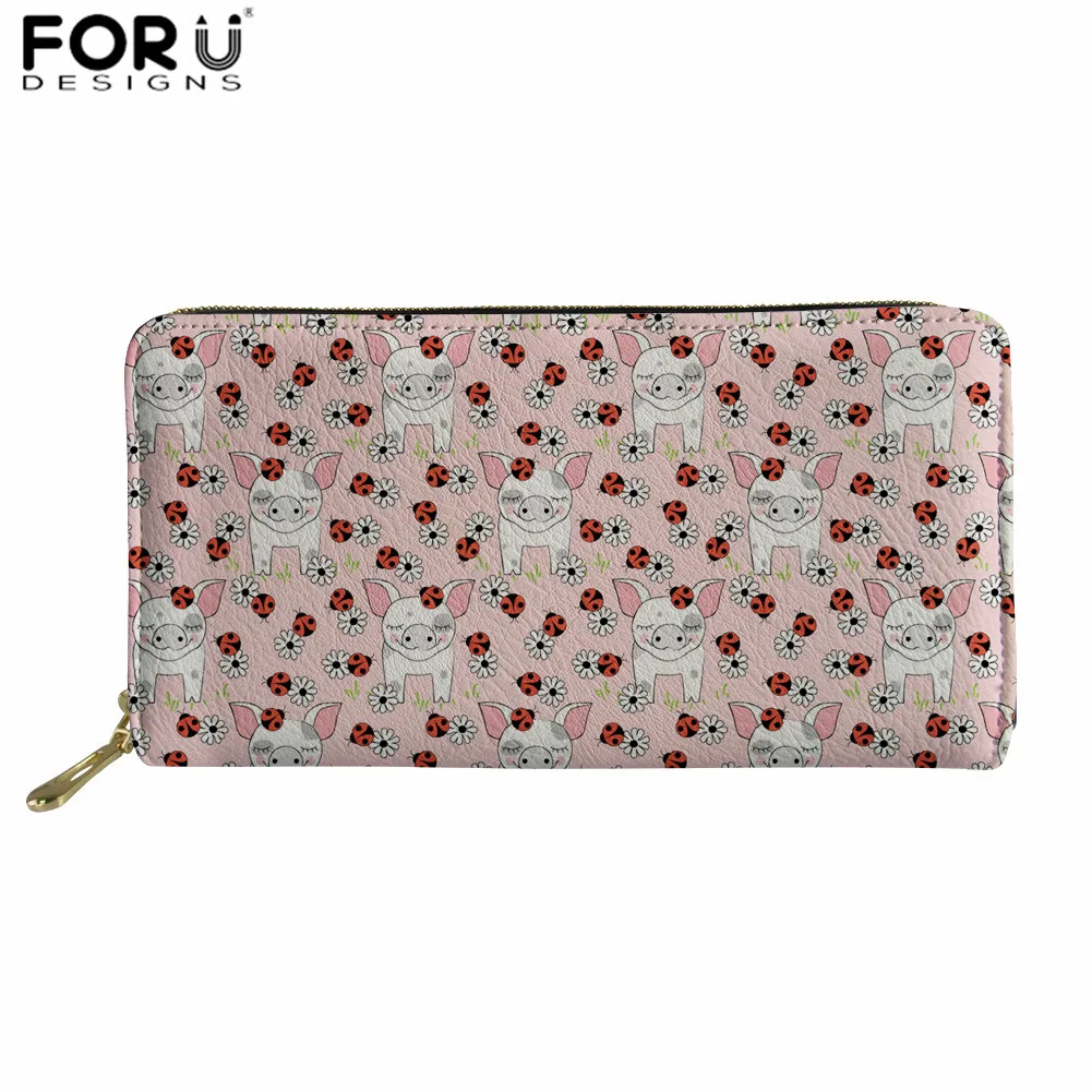 FORUDESIGNS/Kawaii Волшебные кошельки для женщин-подростков, для девочек, с рисунком поросенка, модный кожаный кошелек, женские дорожные держатели для карт - Цвет: Z3942Z21