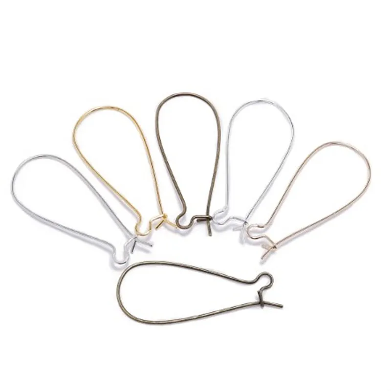 

50pcs / lot Silver Gold Bronze French Toggle Hooks Ear Cables Earring Findings For Jewelry Making DIY Accessories