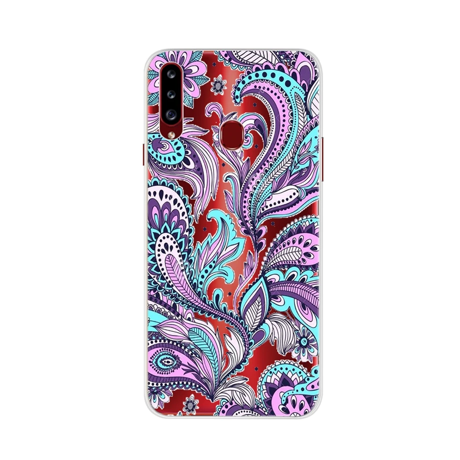 Модные цветы чехол для samsung Galaxy A20s чехол мягкий чехол на заднюю панель телефона чехол для на samsung A20s 20s A207 A207F SM-A207F - Цвет: Хаки