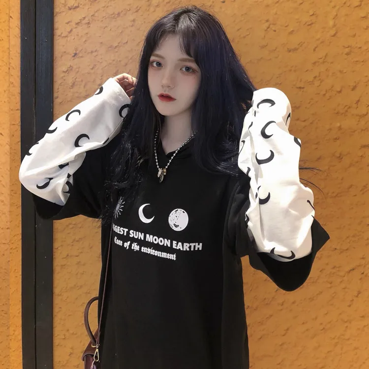 Уличная Одежда Harajuku Винтажная Футболка для женщин осенняя одежда корейские