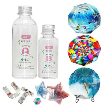 

2Pcs 75/25ml DIY Jewelry Making Epoxy Resin Glue AB Epoxy Resin Clear Hard Curing Glue DIY Jewelry Making Crafts Accessories