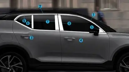 Автомобильный Стайлинг из нержавеющей стали декоративная подушка окно средняя полоса отделка рамка накладки на фары для VOLVO XC40 - Цвет: style 5