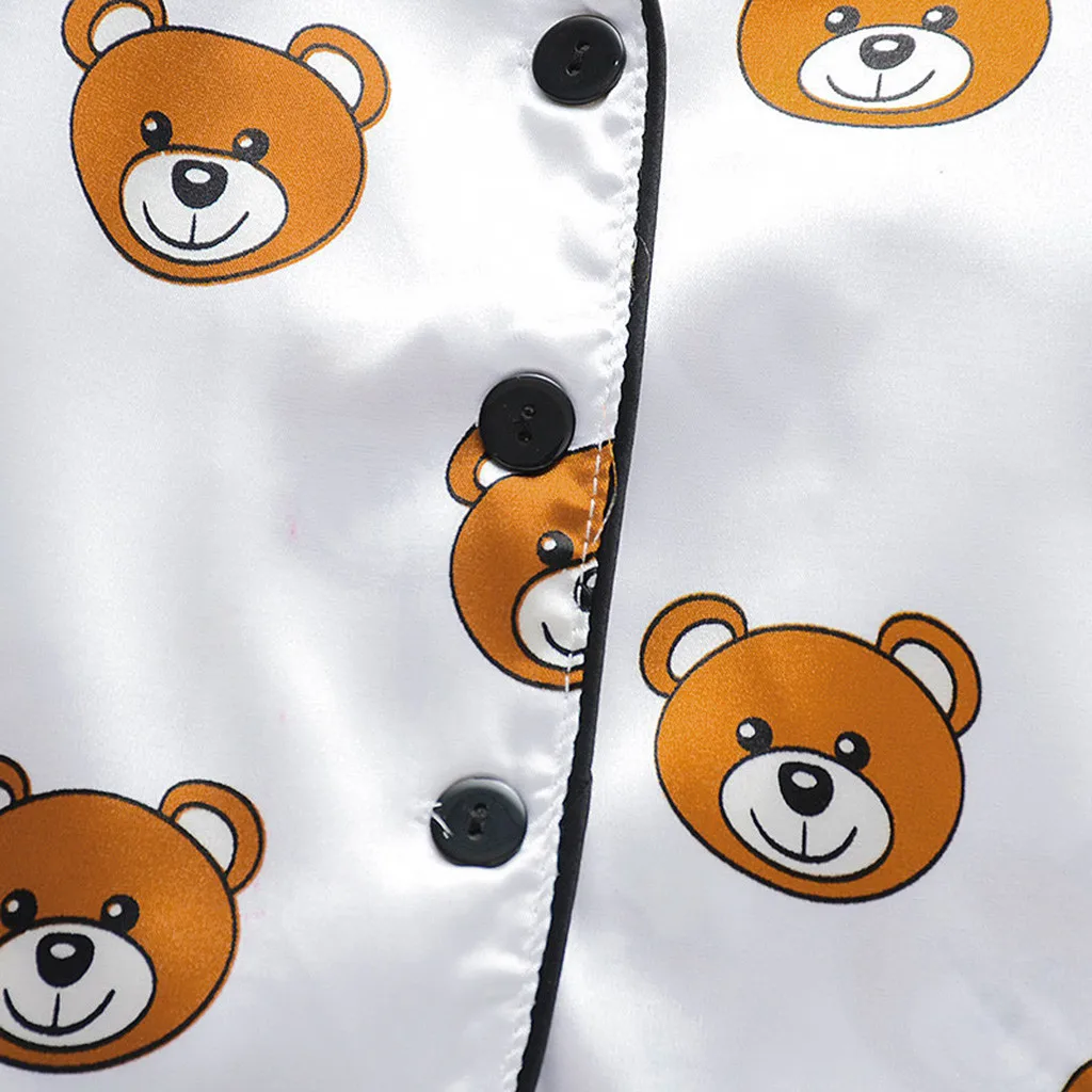 Новые Модные осенние Топы с длинными рукавами и рисунком медведя для маленьких мальчиков+ штаны, пижамы, одежда для сна, roupa infantil Z4