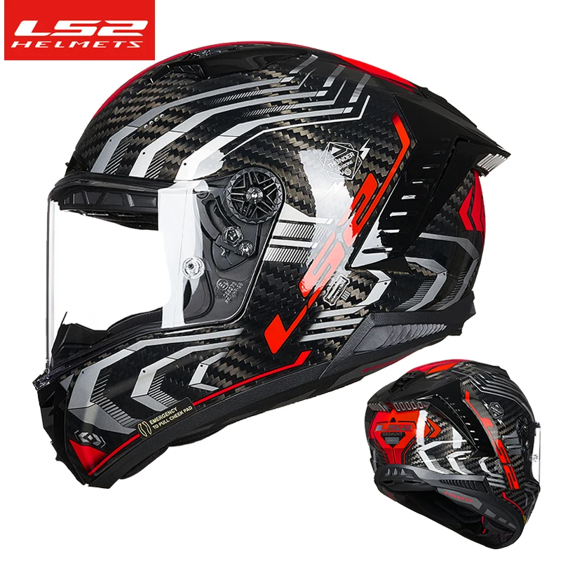 

LS2 THUNDER, мотоциклетные шлемы на все лицо, ls2 ff805, гоночный шлем из углеродного волокна, мотоциклетные шлемы, двойное D-образное кольцо