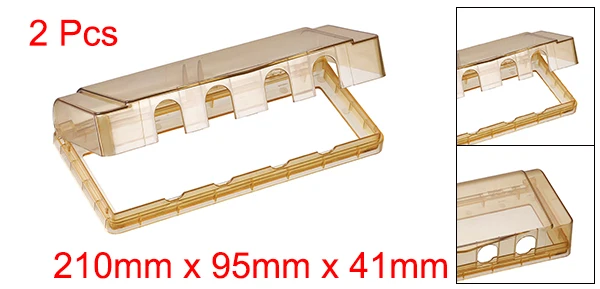 Tawny 2Pcs Uxcell 1/2/3 шт. всепогодный крышка розетки в-Применение штепсельной вилки протектор Крытый Применение s 210x95x41 мм белый/прозрачный/темно-желтый/золотой/синий - Цвет: Tawny 2Pcs