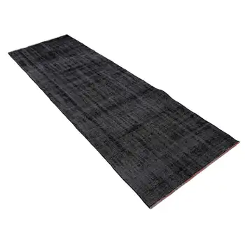 

81x246 Cm Black Handmade Overdyed Runner Rug-3x8 Ft