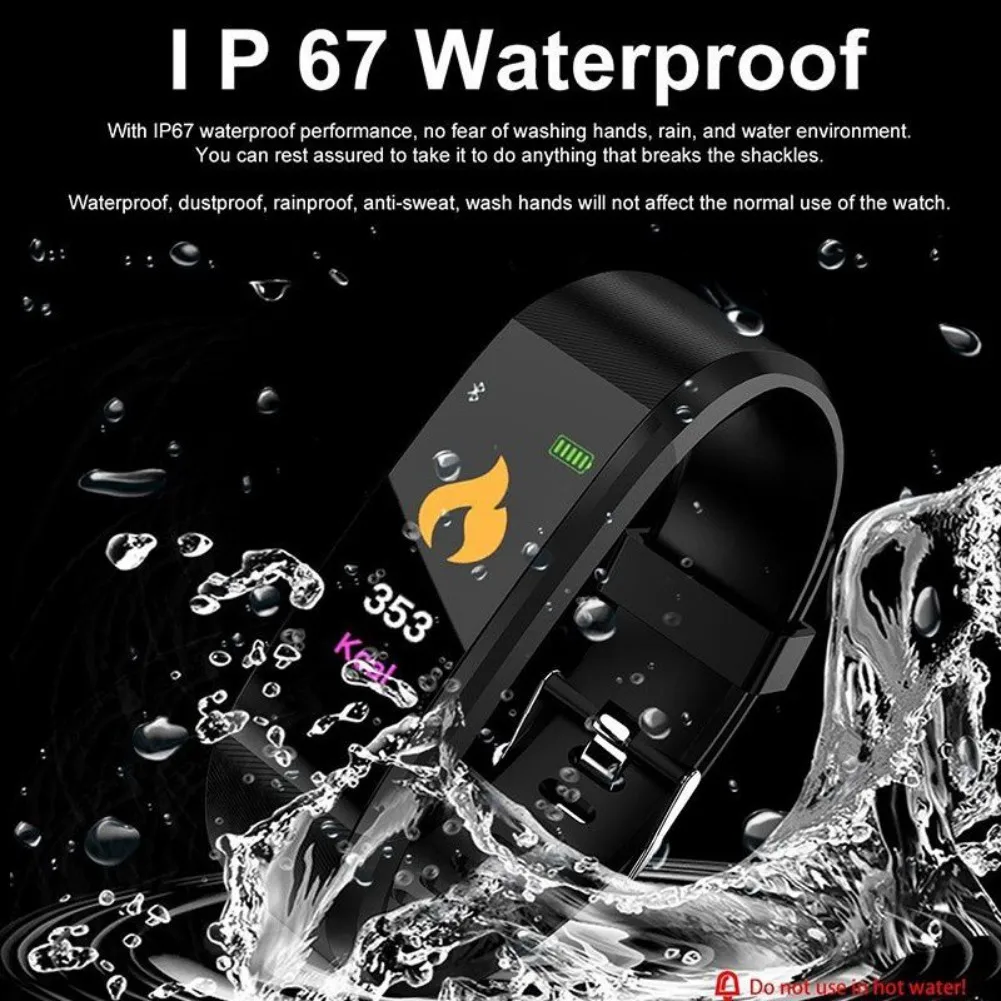 Smar twatch 115 плюс Smar t монитор сердечного ритма Smar t браслет счетчик шагов Smar twatch