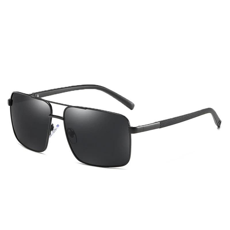 C1 black black HBK, модные HD мужские солнцезащитные очки, поляризационные, военные, качественные, квадратные, TR90, недеформируемые, солнцезащитные очки для мужчин, очки, аксессуары, UV400 - Цвет линз: C1 black black