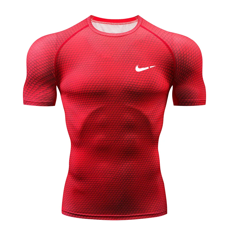 Спортивная футболка для бега, мужская спортивная футболка для фитнеса и бега, Мужская сухая футболка с коротким рукавом, мужская спортивная футболка Rashgard