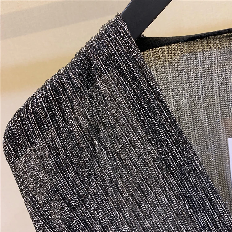 TOP QUALITY Newest Runway Baroque Designer Dress Women's Long Sleeve Sexy V-neck Shimmer Dress