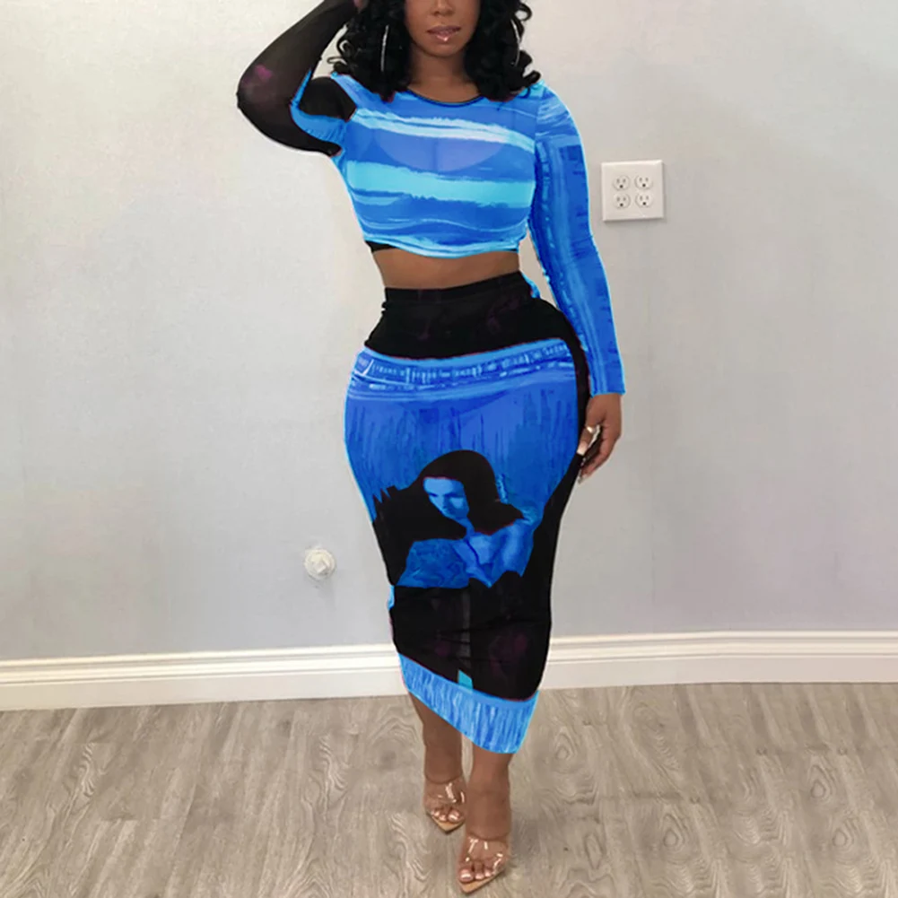 Женский комплект из 2 предметов Топ с длинным рукавом и Платья-миди