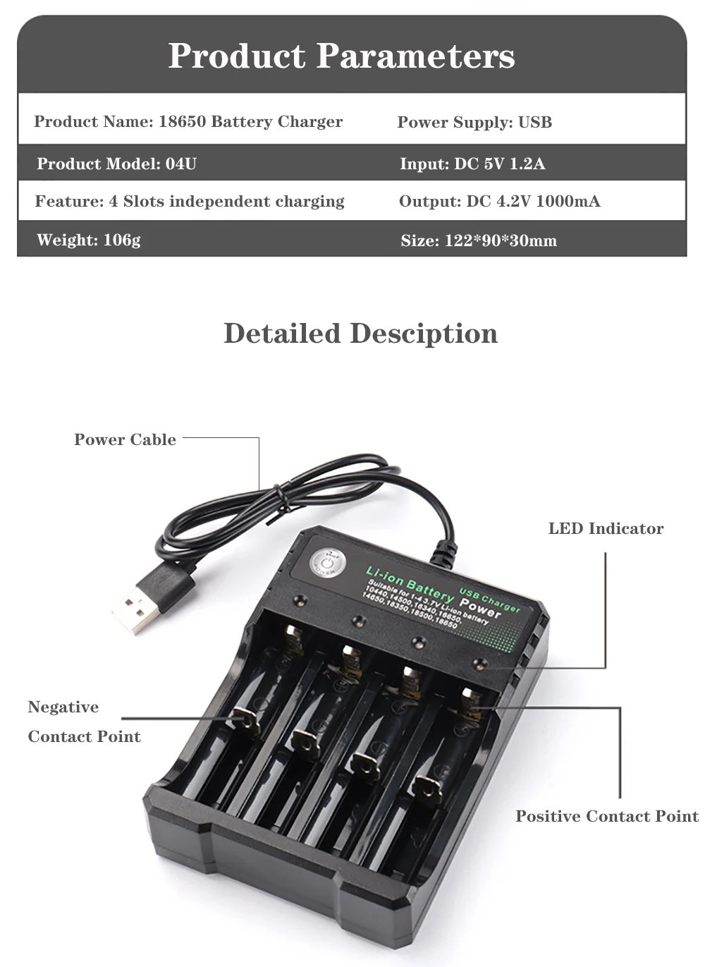 fast track smart watch charger 18650 Charger Independent Charging 3.7V Li-ion Battery Charger For 18350 16340 14500 10440 14500 16340 16650 14650 18350 18500 lithium battery chargers