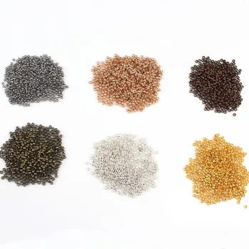 

500pcs Metal Ball Crimp End Beads Bronze Copper Gold Silver Color Stopper Spacer Beads For DIY Jewelry Making Findings Supplies