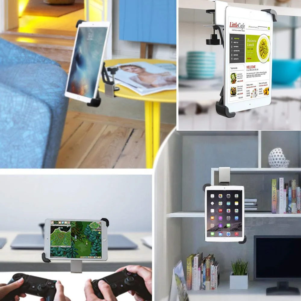  Kitchen Tablet Stand Holder for Desktop Metal Clamp 360 Rotation for iPad Samsung Xiaomi Huawei Len