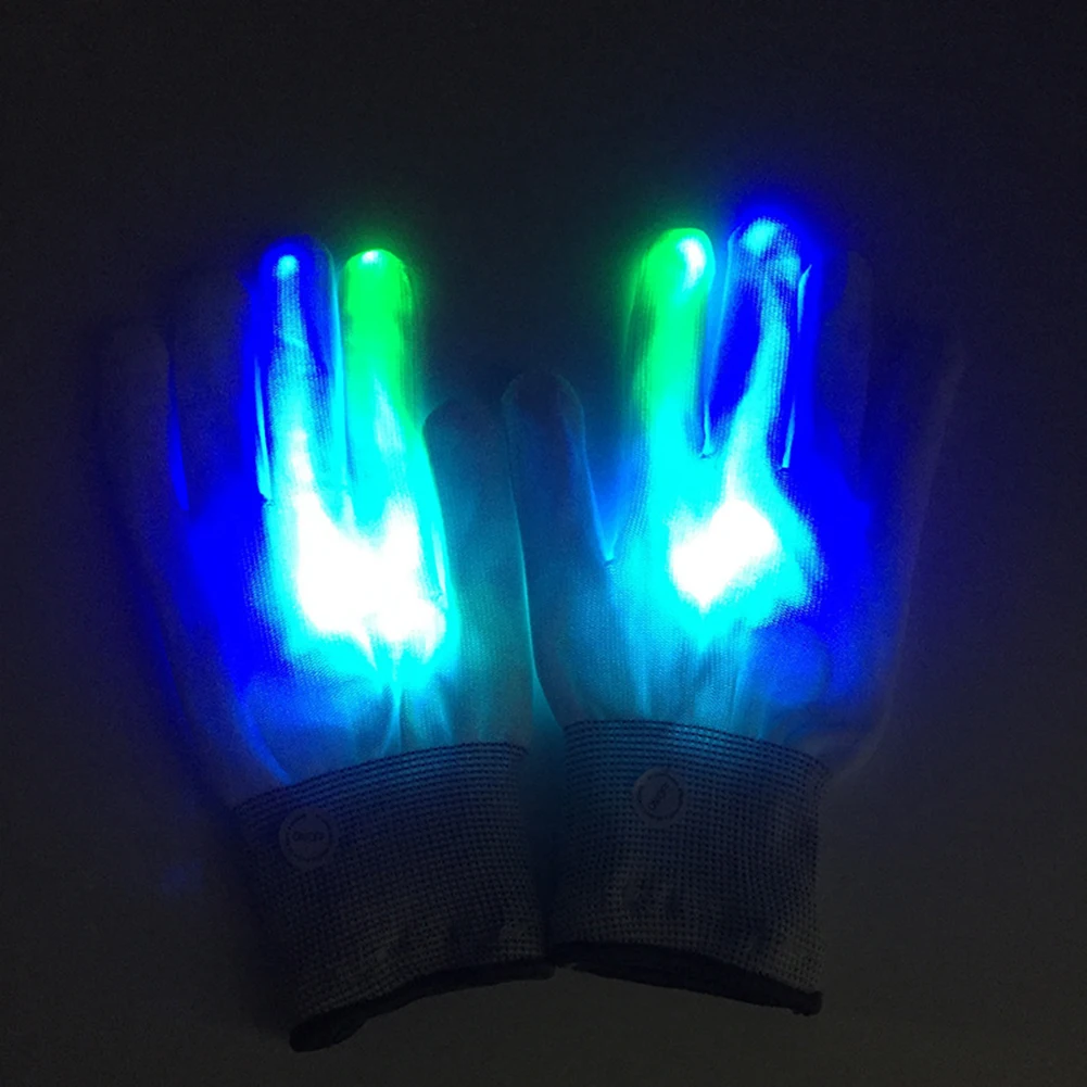 2 шт. Красочный светодиодный светящиеся перчатки эластичные детские вечерние бар сценический реквизит принадлежности для детей, забавные новые игрушки
