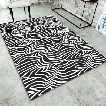 

Nordic Style Crystal Velvet Bedroom 3D Carpet Living Room Rectangular Fashion Simple Modern Carpet Custom Made