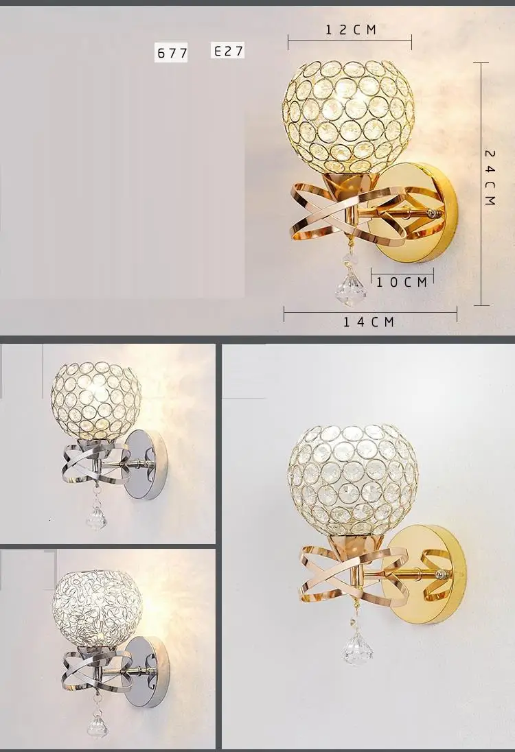 Лестница зеркало Luminaria де Parede Wandlamp Aplique Luz сравнению для дома кристалл аппликация Murale настенный светильник спальня свет