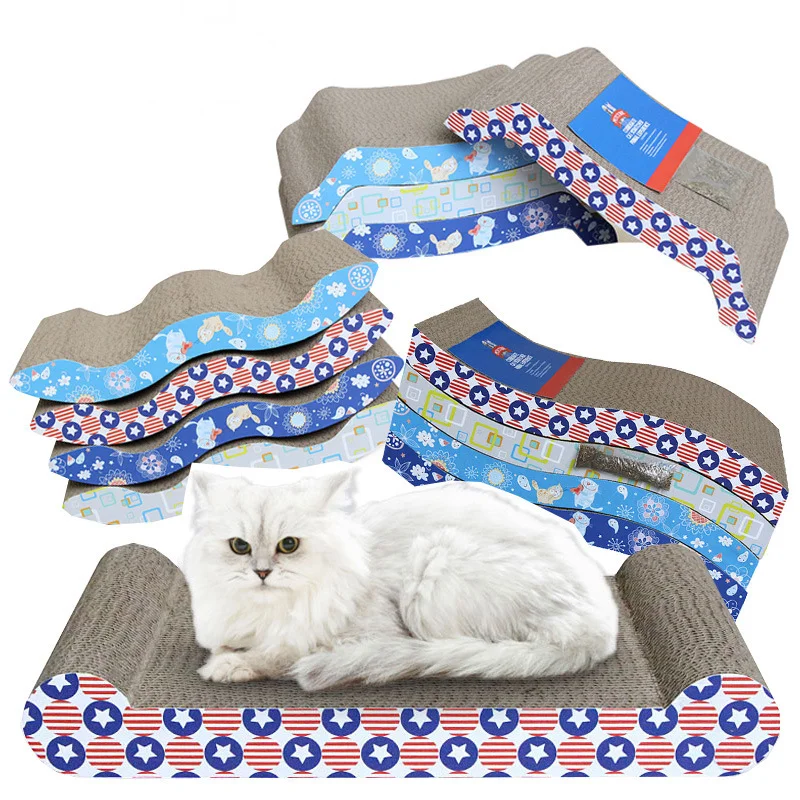 

Pet Cat Toys Scratch Board Sofa Design Organic Catnip Kitten Corrugated Paper Pad Cats Nail Scraper Mat