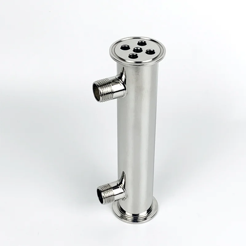 High Power 1.5" OD50.5mm Dephlegmator, Reflux, Distiller Condenser. 5pcs Spacers. Length 200mm, Sanitary Steel 304