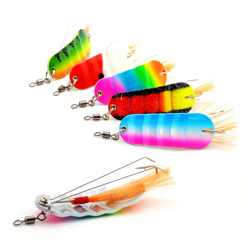 Metal Sequins Fishing Lure Artificial Bait Hard Anti-Hanging Bottom Hook Single Fake Fish Baits | Спорт и развлечения