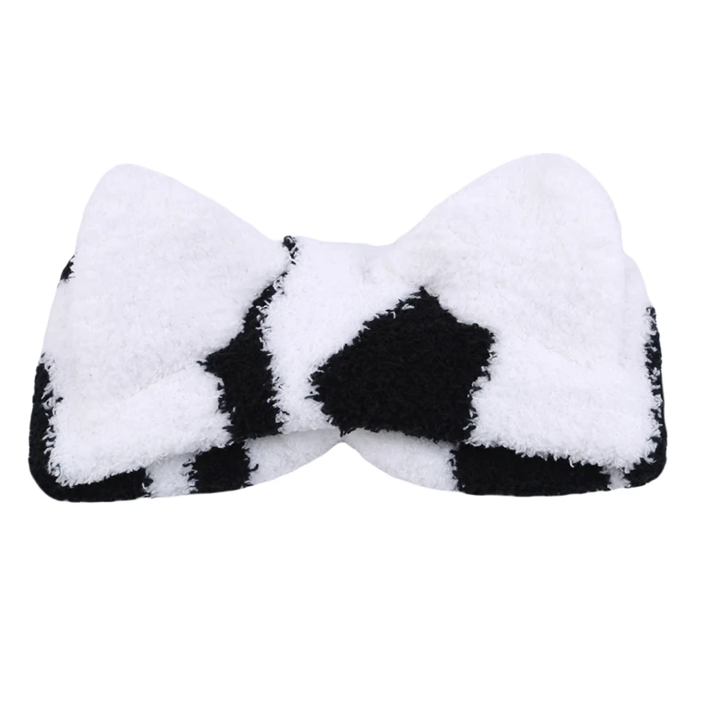 white black stripe Милые эластичные ободки с кошачьими ушками для женщин, девушек, макияж, мытье лица, повязка на голову, аксессуары для волос, изысканные подарки, украшения - Цвет: white black stripe