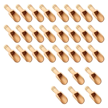 

30 Pcs Mini Wooden Spoon, Mini Bath Salt Spoon, Wooden Candy Spoon, Washing Powder Spoon Spoon Set Baby Spoon