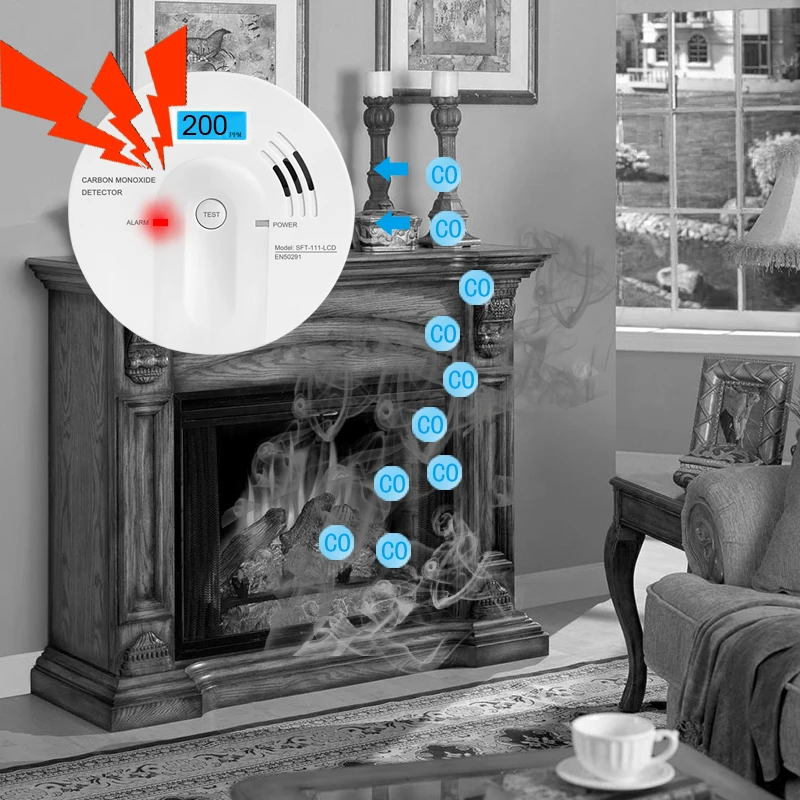 

Bayroon Co Sensor Carbon Monoxide Detector High Sensitive Sensor LCD Screen 85db Warning Alarm Upgrade 7 Yeas Lifetime Guarantee