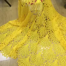 Желтая кружевная ткань шнур кружева для нигерийских вечерние гипюровые кружева ткань tissu africain broderie coton suisse высокое качество 5 ярдов