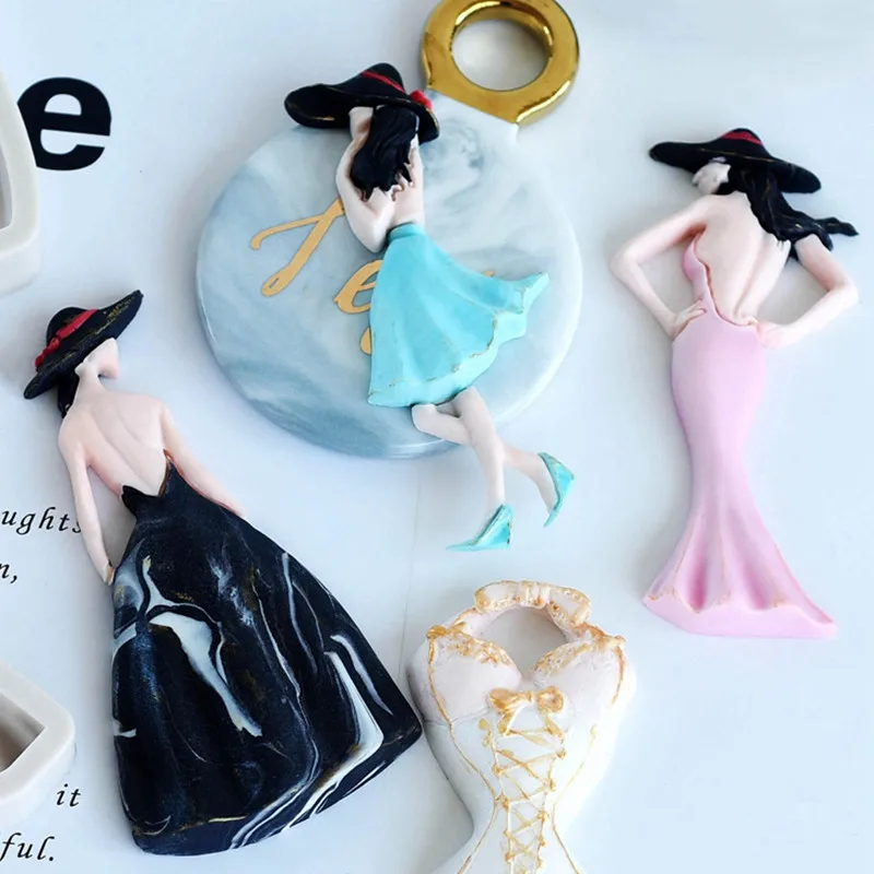Kitchen Cake Baking Decoration Beautiful Sexy Girl Silicone Mold DIY Epoxy Resin Clay Plaster Crafts | Дом и сад