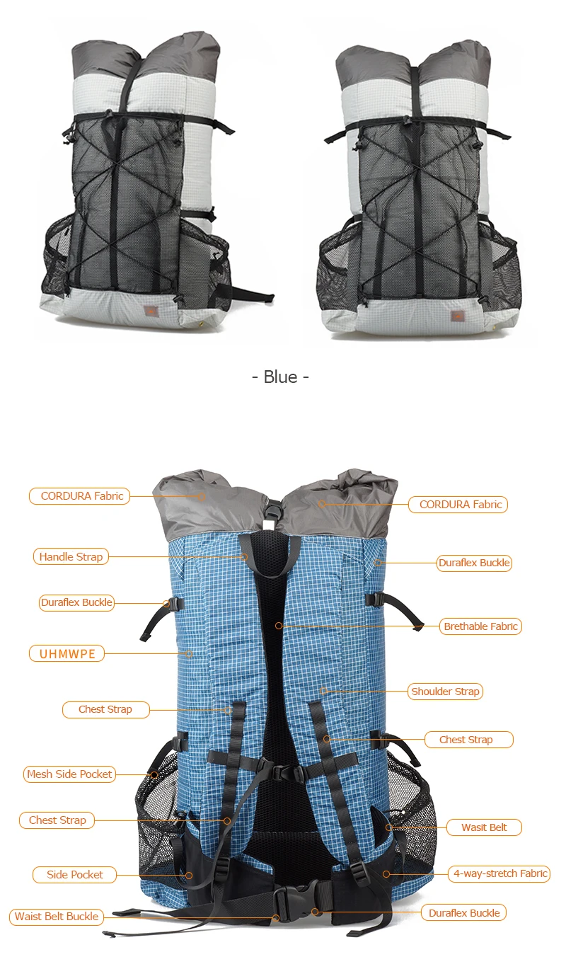 3F UL gear 38L 26L легкий мягкий рюкзак для походов рюкзак дорожная сумка пенопластовый коврик для альпинизма кемпинга