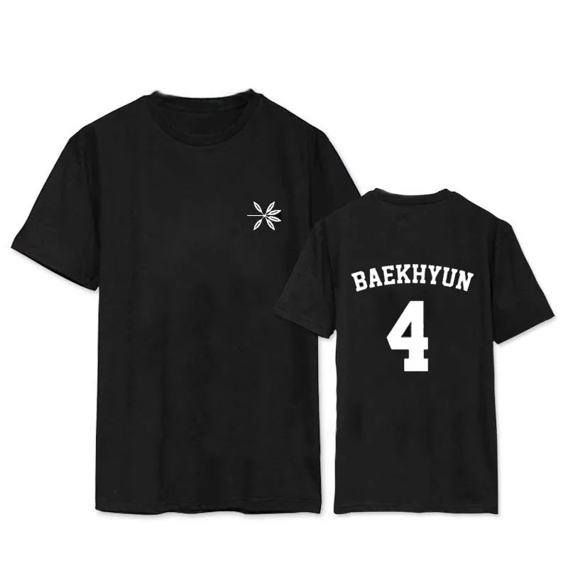 BAEKHYUN Kpop EXO The War KOKOBOP альбом рубашки Уличная Повседневная Свободная футболка Топы с короткими рукавами футболка DX519 - Цвет: BAEKHYUN