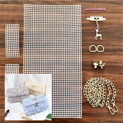 6Pcs/Set Auxiliary Weaving Plastic Mesh Kit with Fawn Chain Buckle Plastic Sewing Needle DIY Bag Accessories Weaving Helper