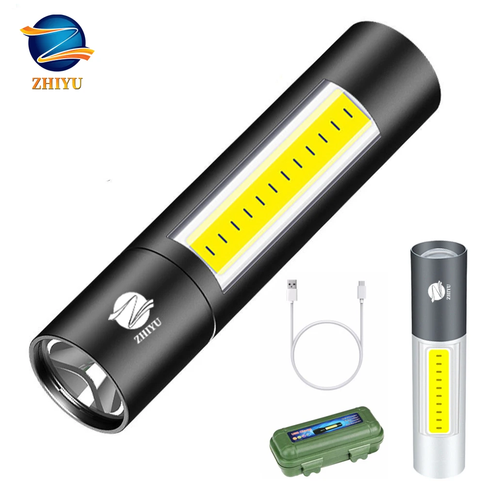 Светодиодный мини фонарик ZHIYU с подзарядкой от USB водонепроницаемый стильный
