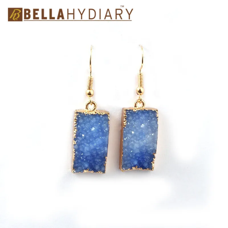 Bijoux новые искусственные камни Друза полимерные серьги подарок Висячие серьги для женщин ювелирные изделия массивные Подвески Brinco Mujer Moda - Окраска металла: 5