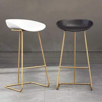 

Nordic bar stool wrought iron creative simple bar chair cafe gold bar stool front high stool