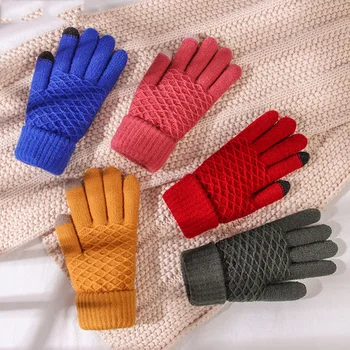 

Unisex Winter Warm Capacitive Knit Gloves Male Mitten Thicken Hand Warmer for Touch Screen Smart Phone Autumn
