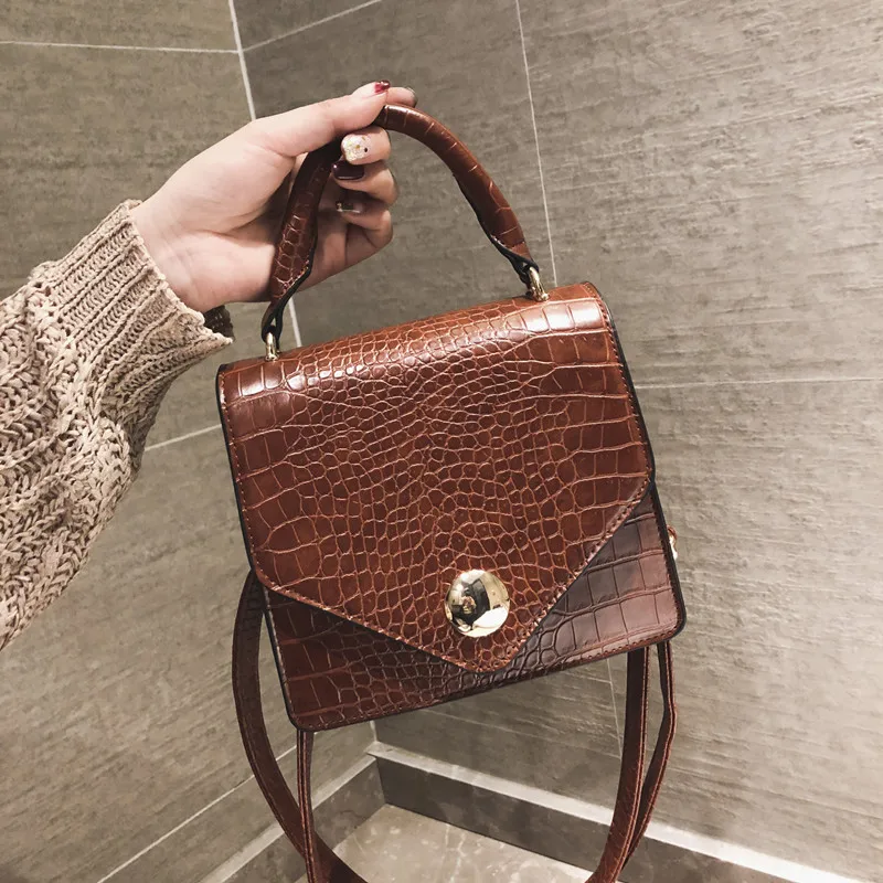 

Vintage Fashion Female Crossbody 2019 New Quality PU Leather Women's Handbag Stone Pattern Large Capacity Shoulder Messenger Bag
