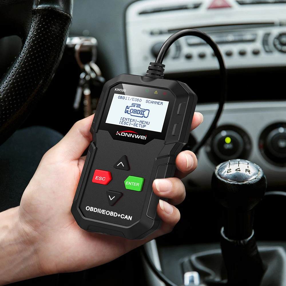 KONNWEI KW590 Универсальный OBD2 EOBD считыватель кодов диагностический сканер