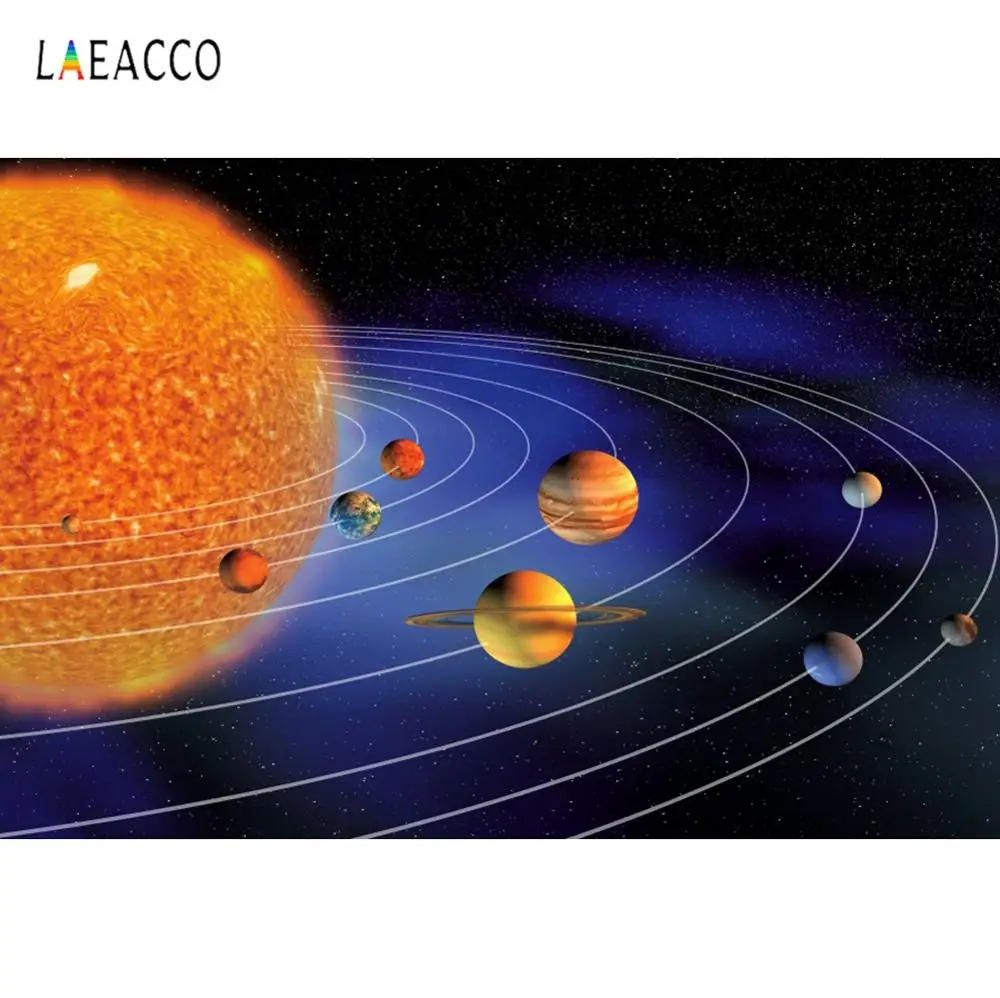 

Laeacco Solar System Planets Photography Backgrounds Customized Seamless Photographic Backdrops For Photo Studio