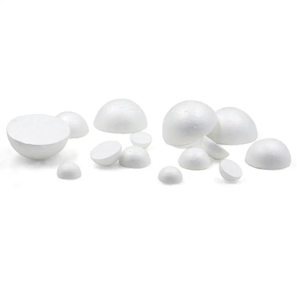 Decoration Frigolite Healifty Lot De 50 Boules De Mousse Demi-cercle Pour Décoration De Fête Boule De Polystyrène