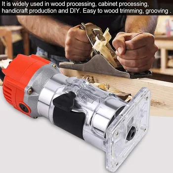 

110V Woodworking Electric Trimmer 30000rpm Wood Milling Engraving Slotting Trimming Machine Wood Router Slotting Trimming