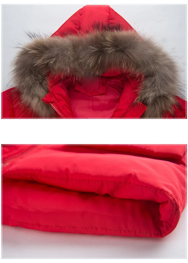 Русские зимние пуховые пальто Модные парки с капюшоном комбинезон для новорожденных зимний комбинезон плотная теплая зимняя одежда комбинезоны комплект одежды