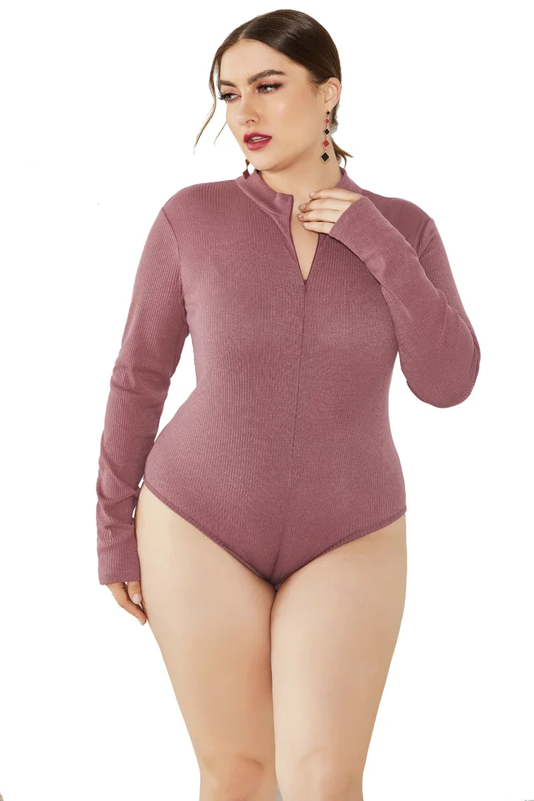 FP8003-01 Plus Size Женский комплект для женщин зима плюс размер 5XL сексуальный боди дропшиппинг Леди с длинным рукавом боди костюм молнии элегантное тело боди-для-женщин боди на пуговицах трикотажное боди леопардовое боди боди боль - Цвет: FP8003-01 Plus Size