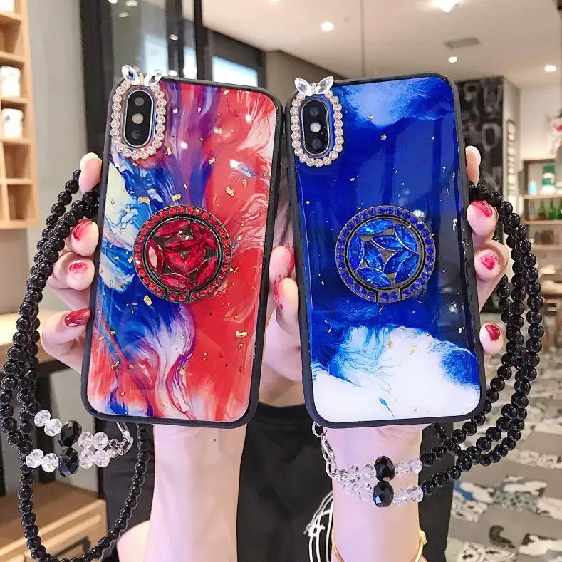 Для samsung Galaxy A80 A90 A70 A60 A50 A50S A30S A40 A30 A20 A10 M40 M10 с модным узором Мягкая подставка со стразами гелевый Чехол для телефона чехол