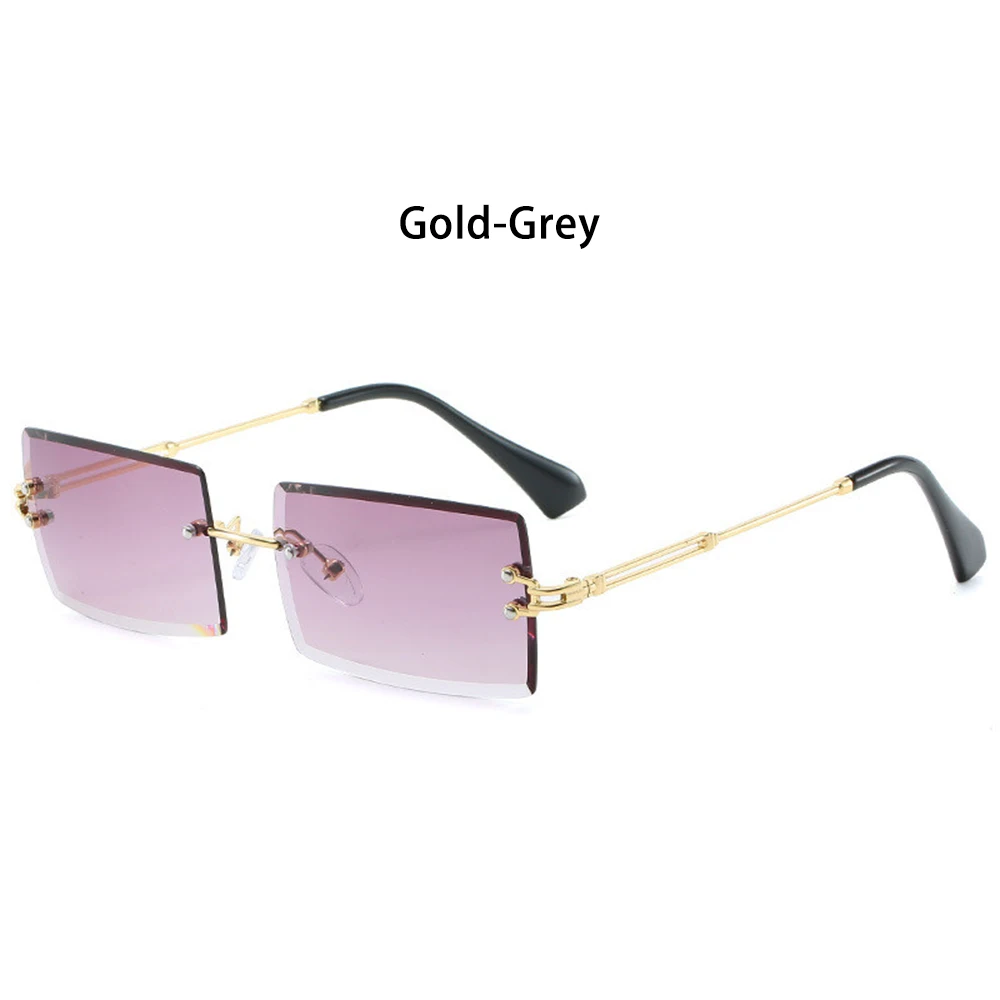  - Fashion Small Rectangle Sunglasses Summer UV400 Eyewear 2023 Newest Trendy Women Men Rimless Cycling Retro Sun Glasses Shades